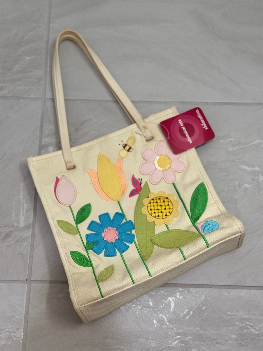 Y2K 2000’s Floral Canvas Tote Bag